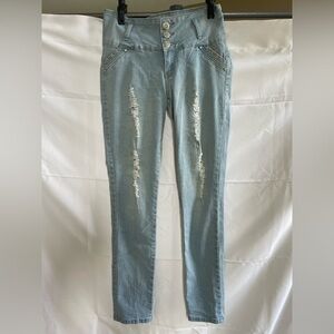 Womens junior size 5 Distressed Blue Jeans